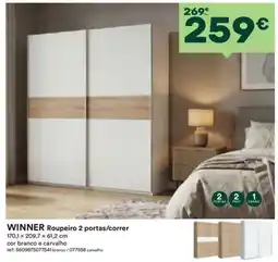 Moviflor winner roupeiro 2 portas/correr promoção