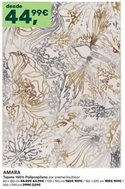 Moviflor Tapete amara 100% polipropileno cor creme/multicolor promoção