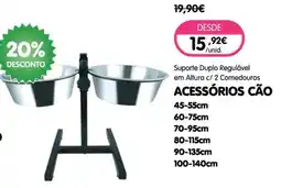 Petoutlet Suporte duplo regulável em altura c/ 2 comedouros promoção
