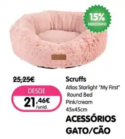 Petoutlet Scruffs atlas starlight my first round bed pink/cream promoção