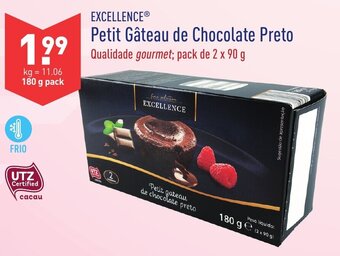 ALDI Excellence Petit Gâteau de Chocolate Preto 180g promoção