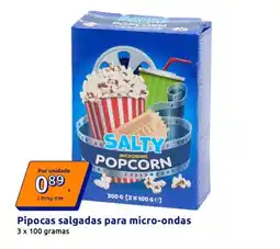 Action Pipocas salgadas para micro-ondas promoção