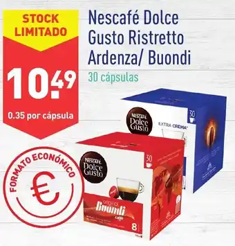 ALDI Nescafé Dolce Gusto Ristretto Ardenza/Buondi 30 cápsulas promoção