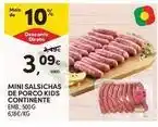 Continente Bom dia Mini - salsichas de porco kids continente promoção