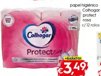 Bolama Papel Higiénico Colhogar Protect Rosa c/ 12 rolos promoção