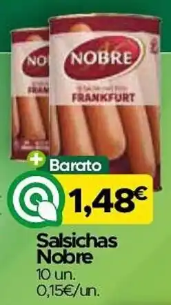 Supermercados Preços Baixos Salsichas Nobre promoção
