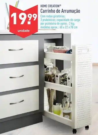 ALDI Home Creation Carrinho de Arrumação 60x22x78cm promoção
