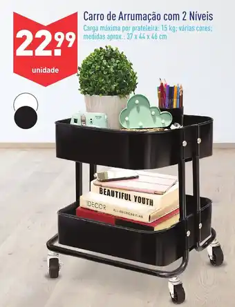 ALDI Carro de Arrumação com 2 Níveis 37x44x46cm promoção
