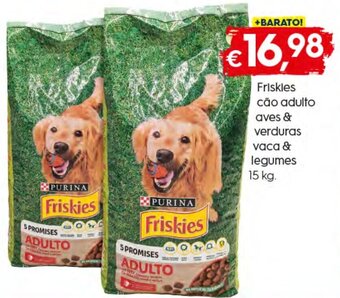 Bolama Friskies Cão Adulto Aves & Verduras Vaca & Legumes 15kg promoção
