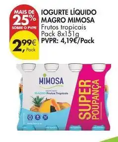 Pingo Doce Mimosa - iogurte liquido magro promoção