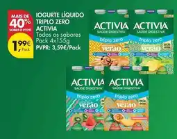 Pingo Doce Activia - iogurte líquido triplo zero promoção