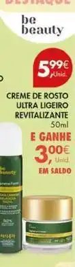 Pingo Doce Una - creme de rosto ultra ligerio revitalizante promoção