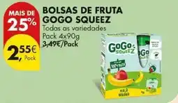 Pingo Doce Gogo squeez - bolsas de fruta promoção