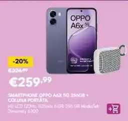 Radio Popular Oppo - smartphone a6x 5g 256gb + coluna portátil promoção