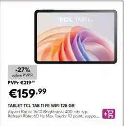 Radio Popular Tcl - tablet tab 11 fe wifi 128 gr promoção