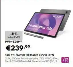 Radio Popular Lenovo - tablet ideatab 11 256gb +pen promoção