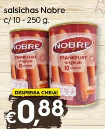 Bolama Salsichas Nobre c/10 250g promoção