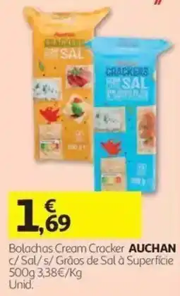 Auchan Bolachas Cream Cracker Auchan promoção