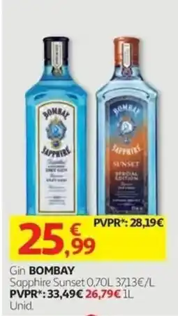 Auchan gin bombay sapphire sunset promoção