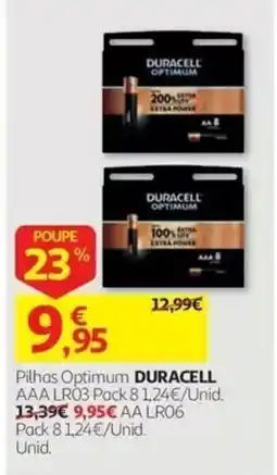 Auchan Pilhas optimum duracell promoção