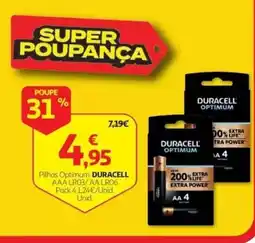 Auchan Pilhas Optimum Duracell promoção