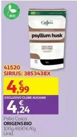 Auchan Psílio Casca Origens Bio promoção