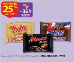Auchan Snacks de chocolate mars, snickers e twix promoção