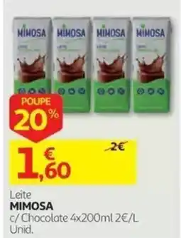 Auchan Leite mimosa c/ chocolate promoção