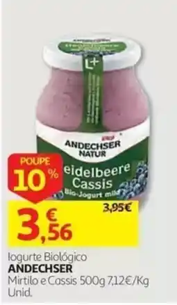 Auchan logurte biológico andechser promoção