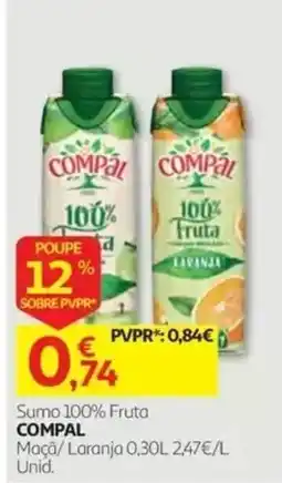 Auchan Sumo 100% Fruta Compal promoção