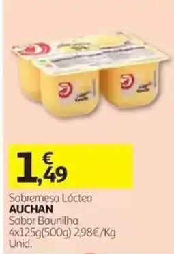 Auchan Sobremesa Láctea Auchan Sabor Baunilha promoção