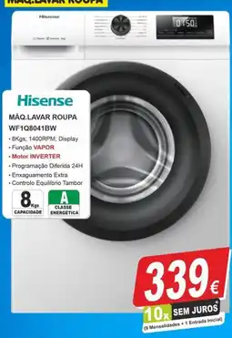 BragaJAV Hisense máquina lavar roupa wf1q8041bw promoção