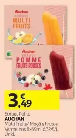 Auchan Sorbet Palito Auchan Multi Fruits/ Maçã e Frutos Vermelhos promoção