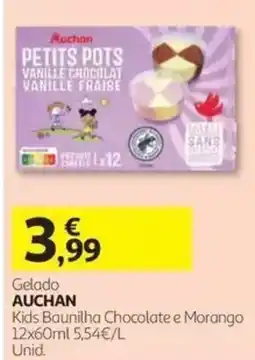 Auchan Gelado auchan kids baunilha chocolate e morango promoção