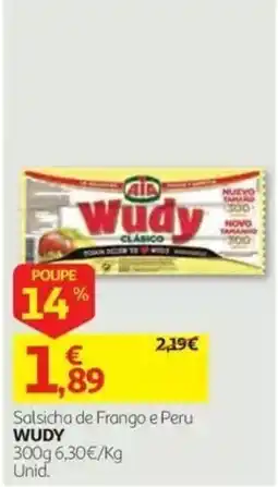 Auchan Salsicha de Frango e Peru Wudy promoção