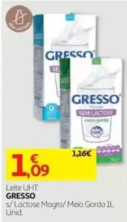 Auchan Leite UHT GRESSO s/ Lactose Magro/ Meio Gordo promoção