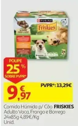 Auchan comida húmida p/ cão friskies adulto vaca, frango e borrego promoção
