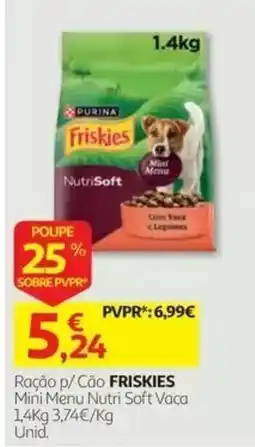 Auchan Ração p/ Cão FRISKIES Mini Menu Nutri Soft Vaca promoção