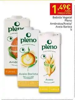 Recheio Pleno - bebida vegetal amêndoa/aveia/aveia barista promoção
