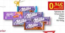 Recheio Milka - tablete de chocolate promoção