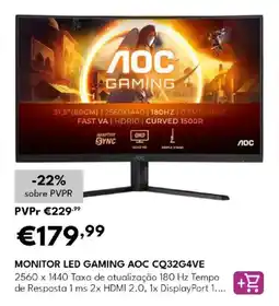 Radio Popular Monitor led gaming aoc cq32g4ve promoção