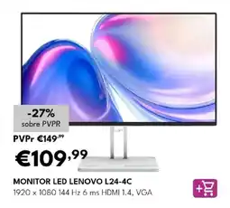 Radio Popular monitor led lenovo l24-4c promoção