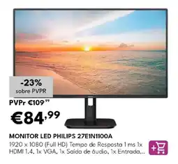 Radio Popular monitor led philips 27e1n1100a promoção