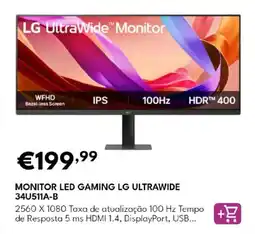 Radio Popular monitor led gaming lg ultrawide 34u511a-b promoção