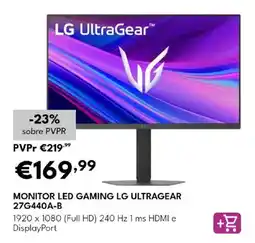 Radio Popular monitor led gaming lg ultragear 27g440a-b promoção