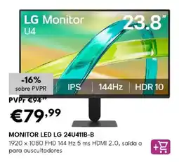 Radio Popular Monitor led lg 24u411b-b promoção