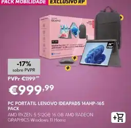 Radio Popular pc portátil lenovo ideapad5 14ahp-165 pack promoção
