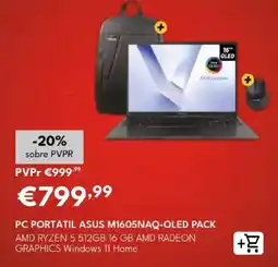 Radio Popular pc portátil asus m1605naq-oled pack promoção