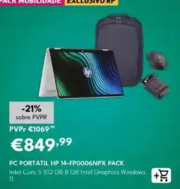 Radio Popular pc portátil hp 14-fp0006npx pack promoção