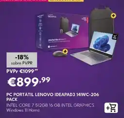 Radio Popular pc portátil lenovo ideapad3 14iwc-206 pack promoção